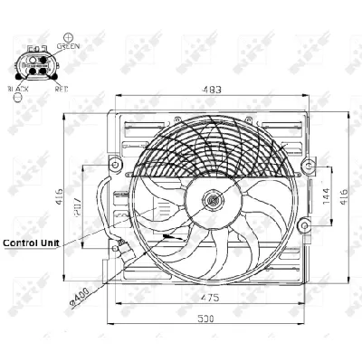 Ventilator, hlađenje motora NRF NRF 47481 IC-D60C0C