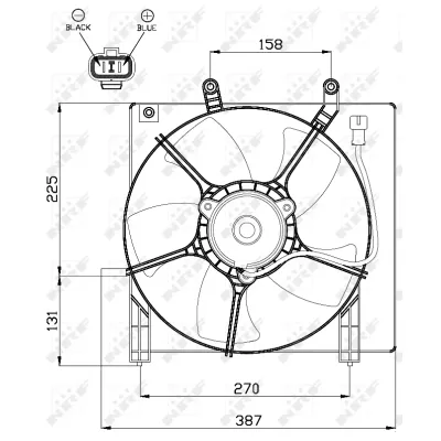 Ventilator, hlađenje motora NRF NRF 47487 IC-CFC22E