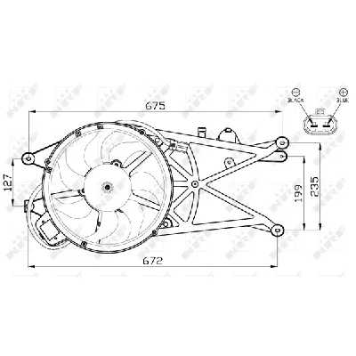 Ventilator, hlađenje motora NRF NRF 47489 IC-CFC230