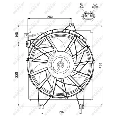 Ventilator, hlađenje motora NRF NRF 47499 IC-CFC23A