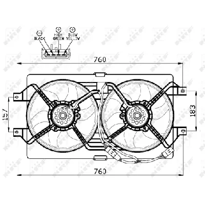 Ventilator, hlađenje motora NRF NRF 47502 IC-CFC23C