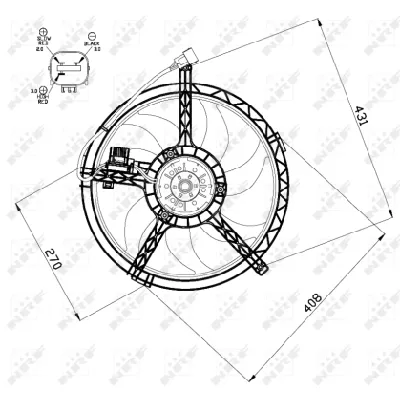 Ventilator, hlađenje motora NRF NRF 47508 IC-CFC241