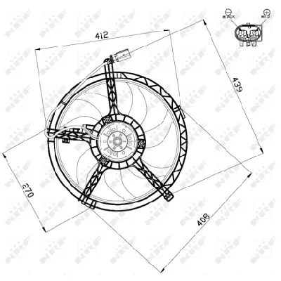 Ventilator, hlađenje motora NRF NRF 47509 IC-CFC242