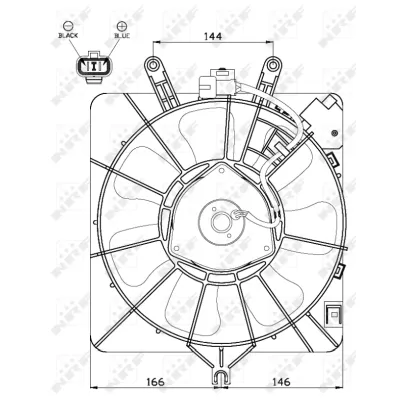 Ventilator, hlađenje motora NRF NRF 47512 IC-CFC244