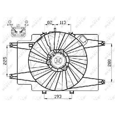 Ventilator, hlađenje motora NRF NRF 47513 IC-CFC245