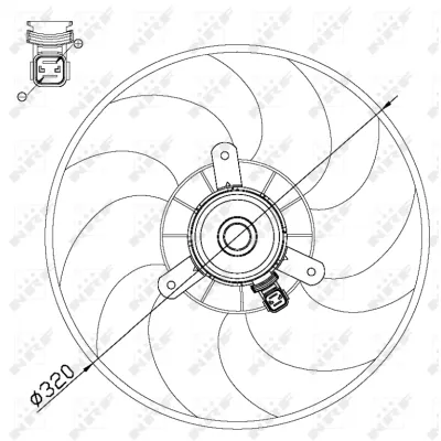 Ventilator, hlađenje motora NRF NRF 47514 IC-CFC246