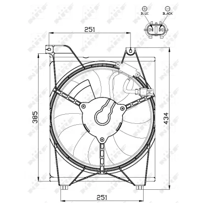 Ventilator, hlađenje motora NRF NRF 47515 IC-CFC247