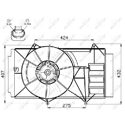 Ventilator, hlađenje motora NRF NRF 47525 IC-CFC24F