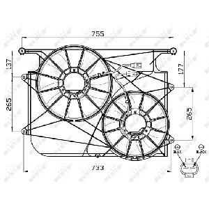 Ventilator, hlađenje motora NRF NRF 47535 IC-CFC259