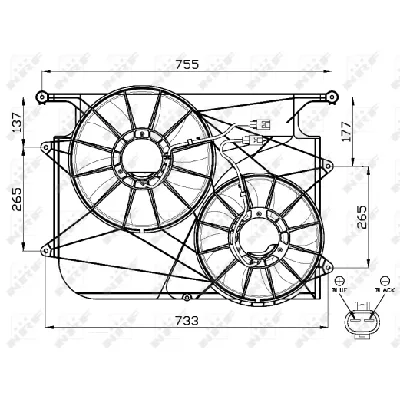 Ventilator, hlađenje motora NRF NRF 47535 IC-CFC259