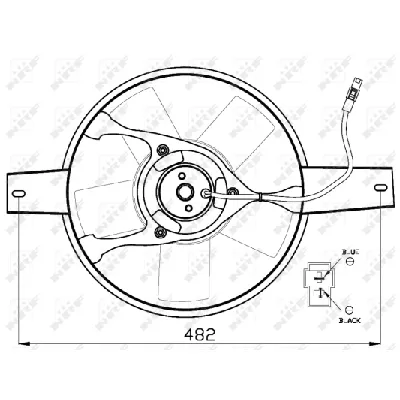 Ventilator, hlađenje motora NRF NRF 47540 IC-D11F04