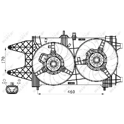 Ventilator, hlađenje motora NRF NRF 47542 IC-D11F05