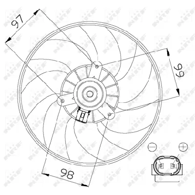 Ventilator, hlađenje motora NRF NRF 47557 IC-CFC26C