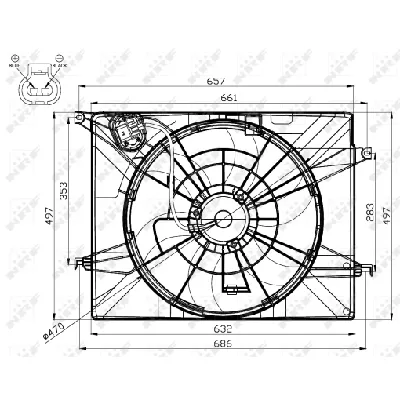 Ventilator, hlađenje motora NRF NRF 47561 IC-D09BB9