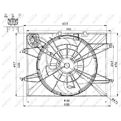 Ventilator, hlađenje motora NRF NRF 47564 IC-D09BBC