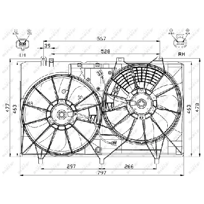 Ventilator, hlađenje motora NRF NRF 47565 IC-D09BBD