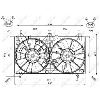 Ventilator, hlađenje motora NRF NRF 47567 IC-D09BBF