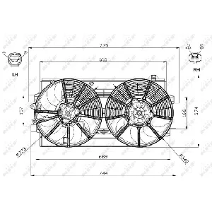 Ventilator, hlađenje motora NRF NRF 47570 IC-D09BC1