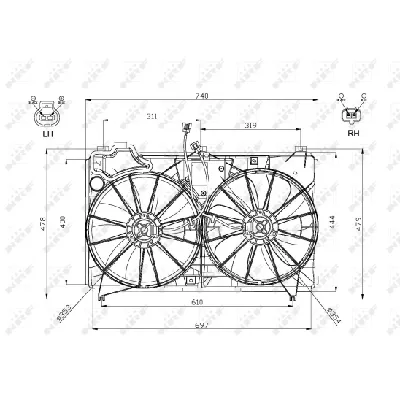 Ventilator, hlađenje motora NRF NRF 47577 IC-D09BC7