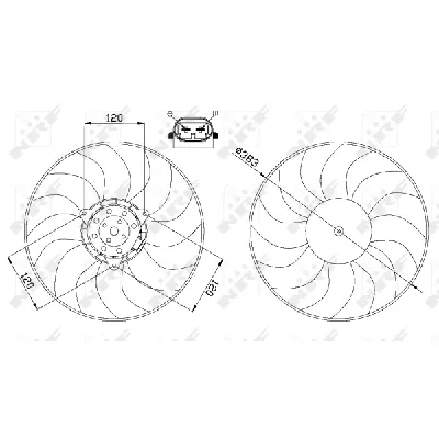 Ventilator, hlađenje motora NRF NRF 47666 IC-D09BCF