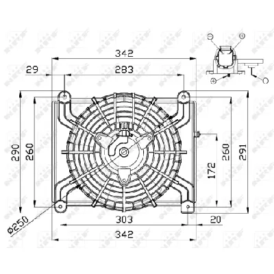 Ventilator, hlađenje motora NRF NRF 47668 IC-D09BD1