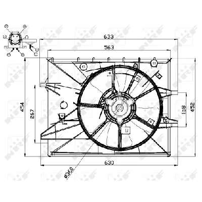 Ventilator, hlađenje motora NRF NRF 47671 IC-D09BD4