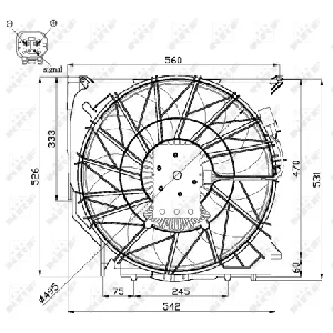 Ventilator, hlađenje motora NRF NRF 47672 IC-D09BD5