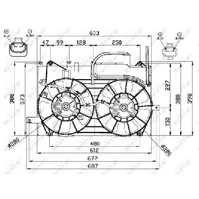 Ventilator, hlađenje motora NRF NRF 47673 IC-D09BD6