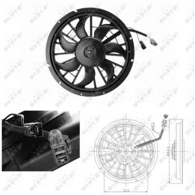 Ventilator, hlađenje motora NRF NRF 47702 IC-D11D60