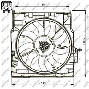 Ventilator, hlađenje motora NRF NRF 47734 IC-DF1CA2
