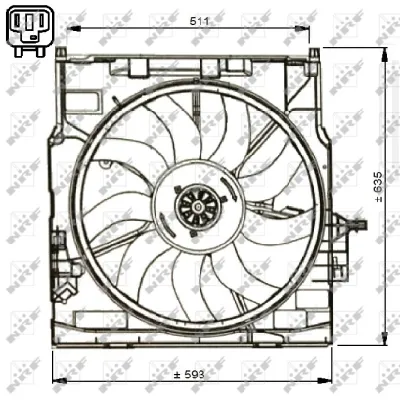 Ventilator, hlađenje motora NRF NRF 47734 IC-DF1CA2