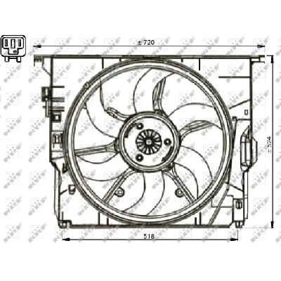 Ventilator, hlađenje motora NRF NRF 47737 IC-DF1CA5
