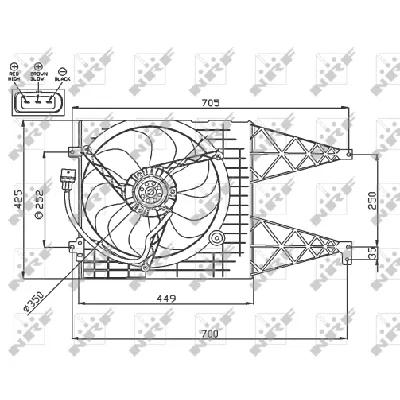 Ventilator, hlađenje motora NRF NRF 47744 IC-DF1CAB