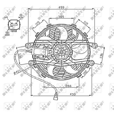 Ventilator, hlađenje motora NRF NRF 47747 IC-DF1CAE