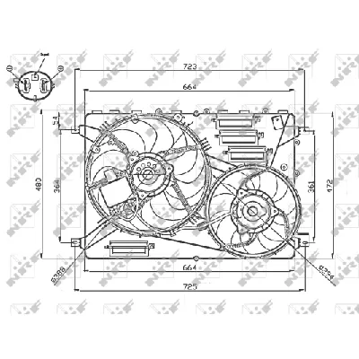 Ventilator, hlađenje motora NRF NRF 47755 IC-DF1CB6