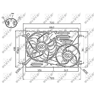 Ventilator, hlađenje motora NRF NRF 47756 IC-DF1CB7