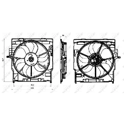Ventilator, hlađenje motora NRF NRF 47837 IC-E60ACF