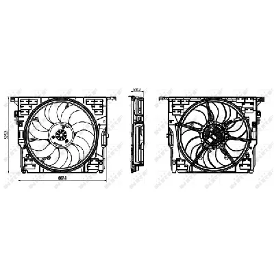 Ventilator, hlađenje motora NRF NRF 47839 IC-E60AD1