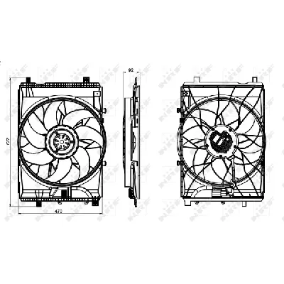 Ventilator, hlađenje motora NRF NRF 47849 IC-E60ADB