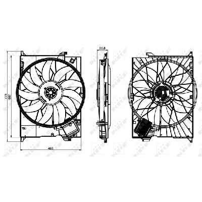 Ventilator, hlađenje motora NRF NRF 47852 IC-E60ADE