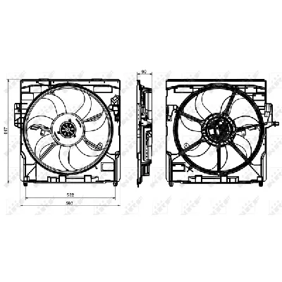 Ventilator, hlađenje motora NRF NRF 47864 IC-E60AEA