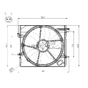 Ventilator, hlađenje motora NRF NRF 47897 IC-G0K3KH