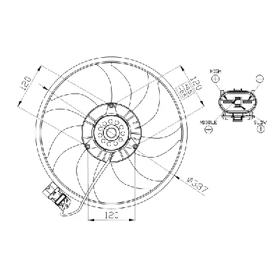 Ventilator, hlađenje motora NRF NRF 47914 IC-G0NHFU