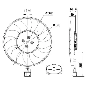 Ventilator, hlađenje motora NRF NRF 47917 IC-G0OT7P