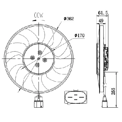 Ventilator, hlađenje motora NRF NRF 47917 IC-G0OT7P