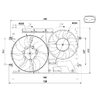 Ventilator, hlađenje motora NRF NRF 47928 IC-G0O98S
