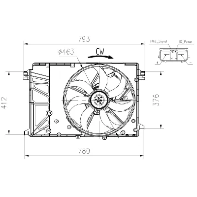 Ventilator, hlađenje motora NRF NRF 47932 IC-G0QF98
