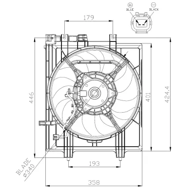 Ventilator, hlađenje motora NRF NRF 47936 IC-G0QF9C