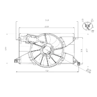 Ventilator, hlađenje motora NRF NRF 47959 IC-G0QF9Z