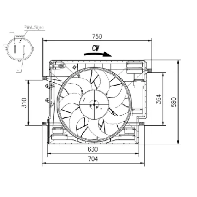 Ventilator, hlađenje motora NRF NRF 47967 IC-G0R2DZ